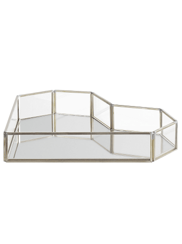 Beliani Tablett PONTIVY in Silber/Transparent - (W) 28 x (H) 5 x (L) 20 cm