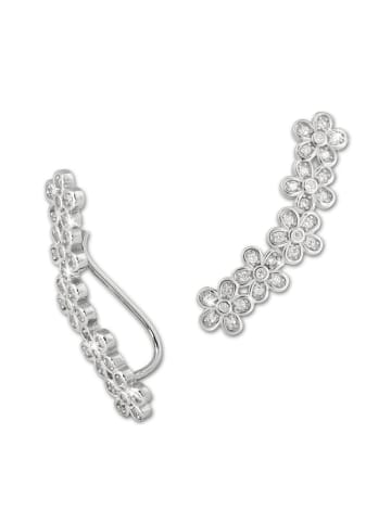 SilberDream Ohrringe 925 Sterling Silber Ear Cuff Blumen Ohrklemme