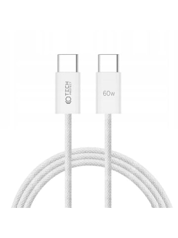 TechProtect Ladekabel USB-C auf USB-C in Weiß 3A PD60W Schnellladekabel in Weiß