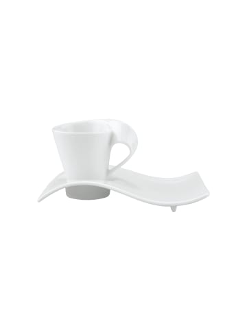 Villeroy & Boch Espressotasse mit Unterteller NewWave Caffè in Weiß 80 ml in weiß
