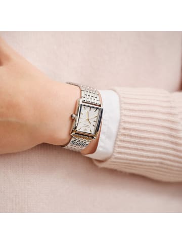 Gant Damenarmbanduhr Quarz Rechteckig Rhode Island Zweifarbig Silber