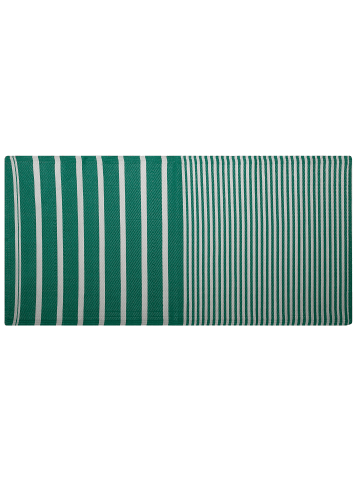 Beliani Outdoorteppich HALDIA in Grün/Weiß - (W) 90 x (H) 0.5 x (L) 180 cm