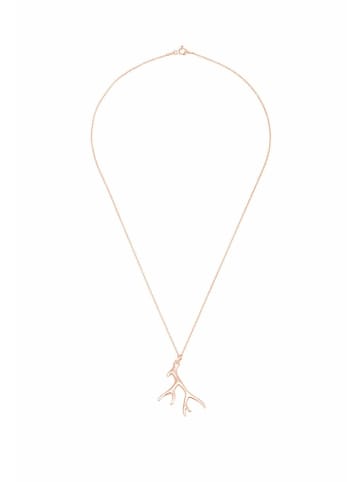 Gemshine Halskette mit Anhänger Alpin Elch Geweih in rose gold coloured