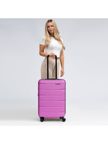 Franky Munich 4.0 4-Rollen Trolley M 66 cm mit Dehnfalte in pink dull