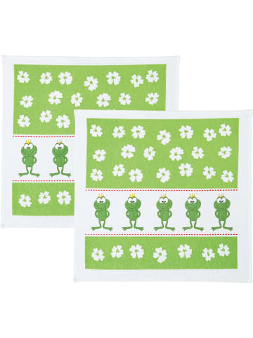 Kracht Frottier Frottier-Geschirrtuch 2er-Pack in Frösche