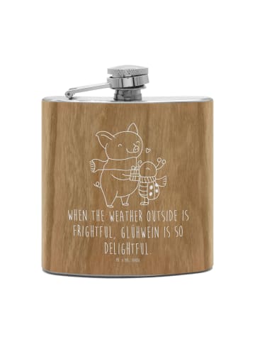 Mr. & Mrs. Panda Flachmann Glühschwein Smörle mit Spruch in Braun