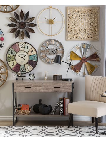 Beliani Wanduhr ZUCHWIL in Gold - (W) 50 x (H) 50 x (L) 2 cm