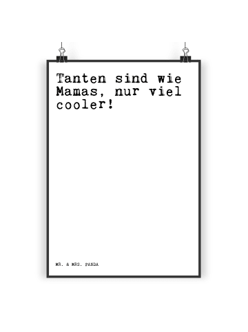 Mr. & Mrs. Panda Poster Tanten sind wie Mamas,... mit Spruch in Weiß