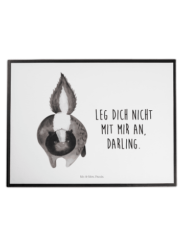 Mr. & Mrs. Panda Schreibtischunterlage Stinktier Angriff mit Spruch in Weiß