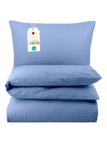 Carpe Sonno Seersucker Bettwäsche in Blau