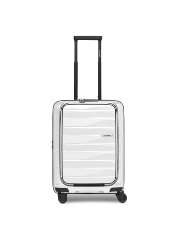 Bergpfeil Travel 4 Rollen Kabinentrolley 55 cm Laptopfach mit Dehnfalte ice white metallic