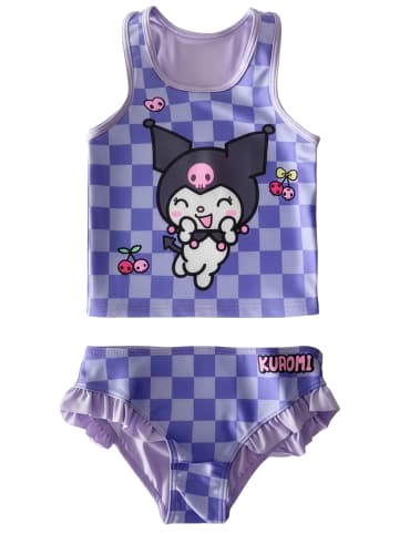 Hello Kitty Hello Kitty Kuromi Tankini Badeanzug mit Rüschen Zweiteiler in lila