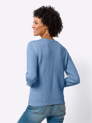 Sieh an! Langarm-Pullover in eisblau