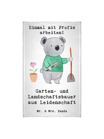 Mr. & Mrs. Panda Handtuch Klein Garten- und Landschaftsbauer Lei... in Weiß