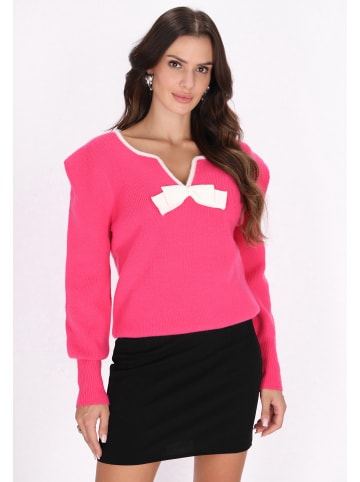 faina Damen Pullover in Pink Weiss