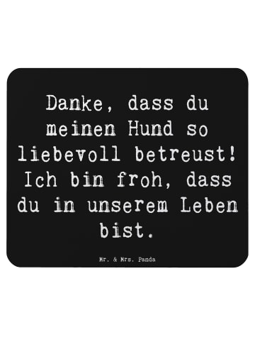 Mr. & Mrs. Panda Mauspad Spruch Danke Hundesitter mit Spruch in Schwarz