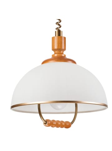 Licht-Erlebnisse Pendelleuchte Ø 30 x (T)64 cm in Bronze Weiß KieferBronze Weiß Kiefer