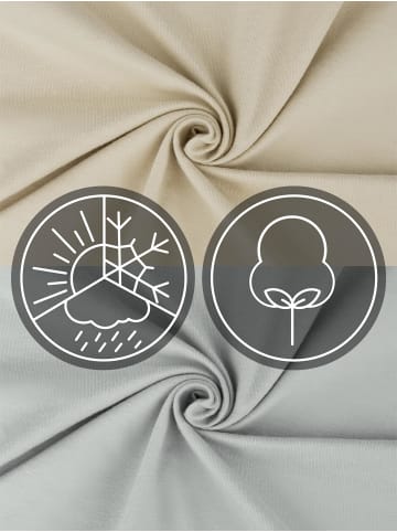 Aspero 2 x Spannbettlaken Ravello in Beige/Hellgrau