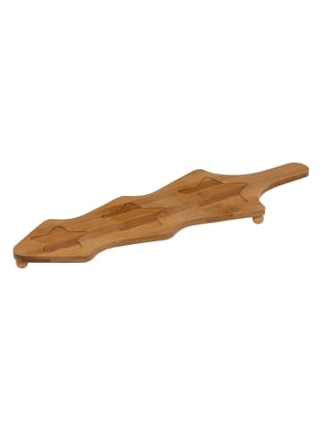 Atmosphera Créateur d'intérieur Set von Sternförmigen Schalen auf einem Bambusuntersetzer in Weiß, 42 cm