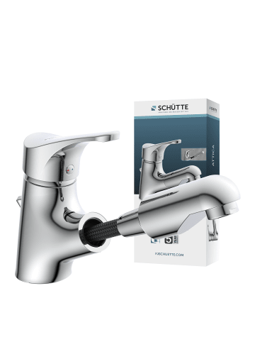 Franz Joseph Schütte ATTICA Waschtischarmatur, Chrom, mit herausziehbarer Haarbrause