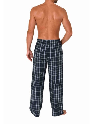 NORMANN Schlafanzug Pyjama Hose lang kariert Baumwolle - 79851 in grau