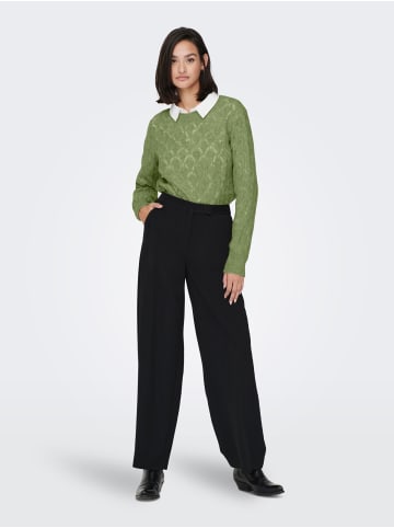 JACQUELINE de YONG Dünner Strick Struktur Pullover Langarm Stretch Sweater JDYLETTY in Grün