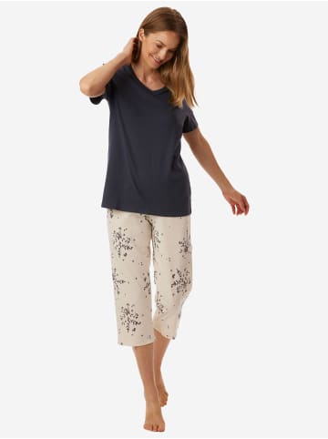 UNCOVER BY SCHIESSER Schlafanzug Nightwear - Dreiviertel in blaugrau