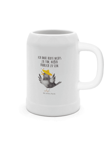 Mr. & Mrs. Panda Steinkrug Rabe Sombrero mit Spruch in Weiß