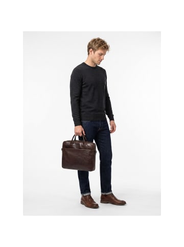 Jost Glasgow Aktentasche Leder 37 cm Laptopfach brown