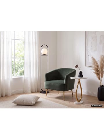 FineBuy Beistelltisch in Weiß / Marmor / 45x25x62
