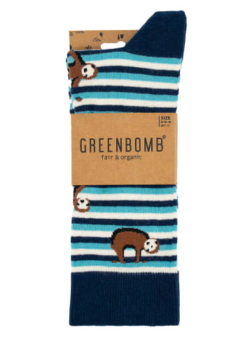 GreenBomb Socks Animal Sloth in Marineblau