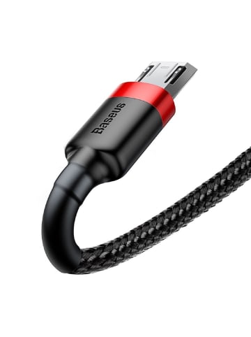 Baseus Baseus USB zu Micro USB Kabel – 2m Ladekabel in Schwarz-Rot in Schwarz