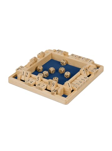 relaxdays Shut The Box Spiel in Natur/ Blau