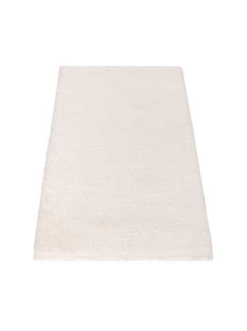 KADIMA DESIGN Hochflor Teppich Badezimmer waschmaschinenwaschbar Unifarben in Creme
