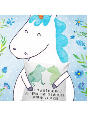 Mr. & Mrs. Panda Kopfkissen Frosch Liebe mit Spruch in Weiß