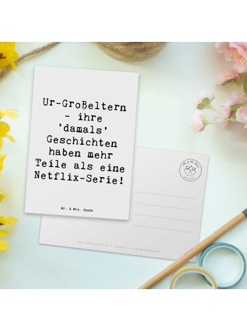 Mr. & Mrs. Panda Postkarte Ur-Großeltern Geschichten mit Spruch in Weiß