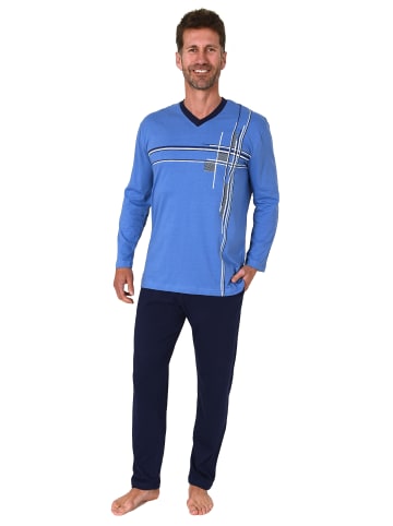 NORMANN Schlafanzug langarm Pyjama - 77887 in blau