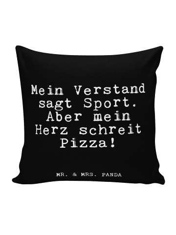 Mr. & Mrs. Panda Zierkissen Mein Verstand sagt Sport.... mit Spruch in Schwarz