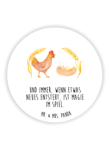 Mr. & Mrs. Panda Rund Magnet Huhn Stolz mit Spruch in Weiß