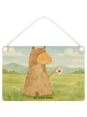 Mr. & Mrs. Panda Deko Wandtafel Alpaka Fahne Design ohne Spruch in Weiß