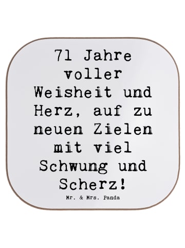 Mr. & Mrs. Panda Untersetzer für Gläser Spruch 71. Geburtstag mi... in Weiß