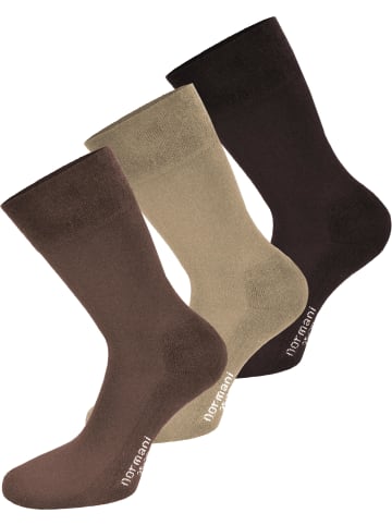 normani 6 Paar Komfortsocken mit Softrand in Braun/Dunkelbraun/Beige