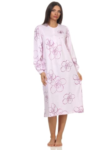 NORMANN Nachthemd Knopfleiste am Hals - 58418 in rosa