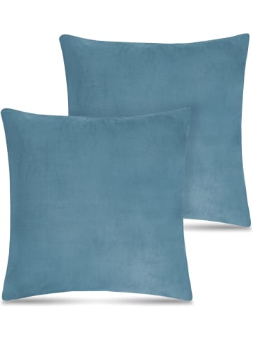 Aspero 2 Flanell Kissenbezüge Asmara in Blau