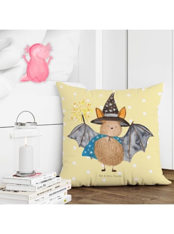 Mr. & Mrs. Panda Kissen Fledermaus Zauberer ohne Spruch in Gelb Pastell
