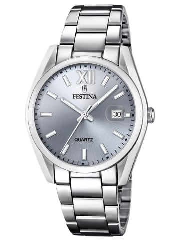 Festina Herrenuhr Quarz Stahl/Grau Anthrazit / Silber