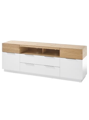 home24 Sideboard Akaa I in Eiche / Weiß