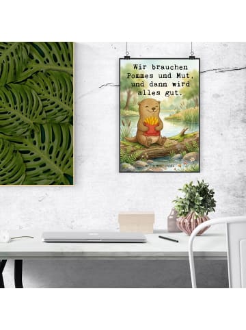 Mr. & Mrs. Panda Poster Otter Pommes Design mit Spruch in Weiß