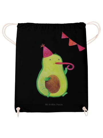 Mr. & Mrs. Panda Baumwolltasche Avocado Geburtstag ohne Spruch in Schwarz