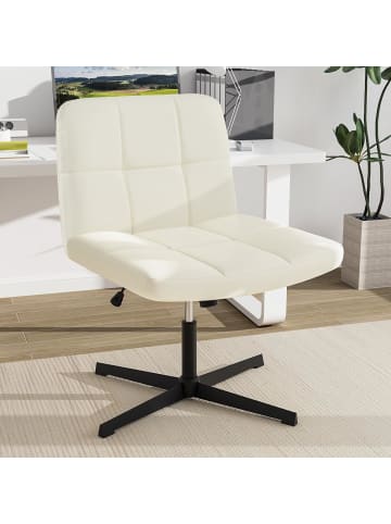 COSTWAY Bürostuhl höhenverstellbar drehbar in Beige